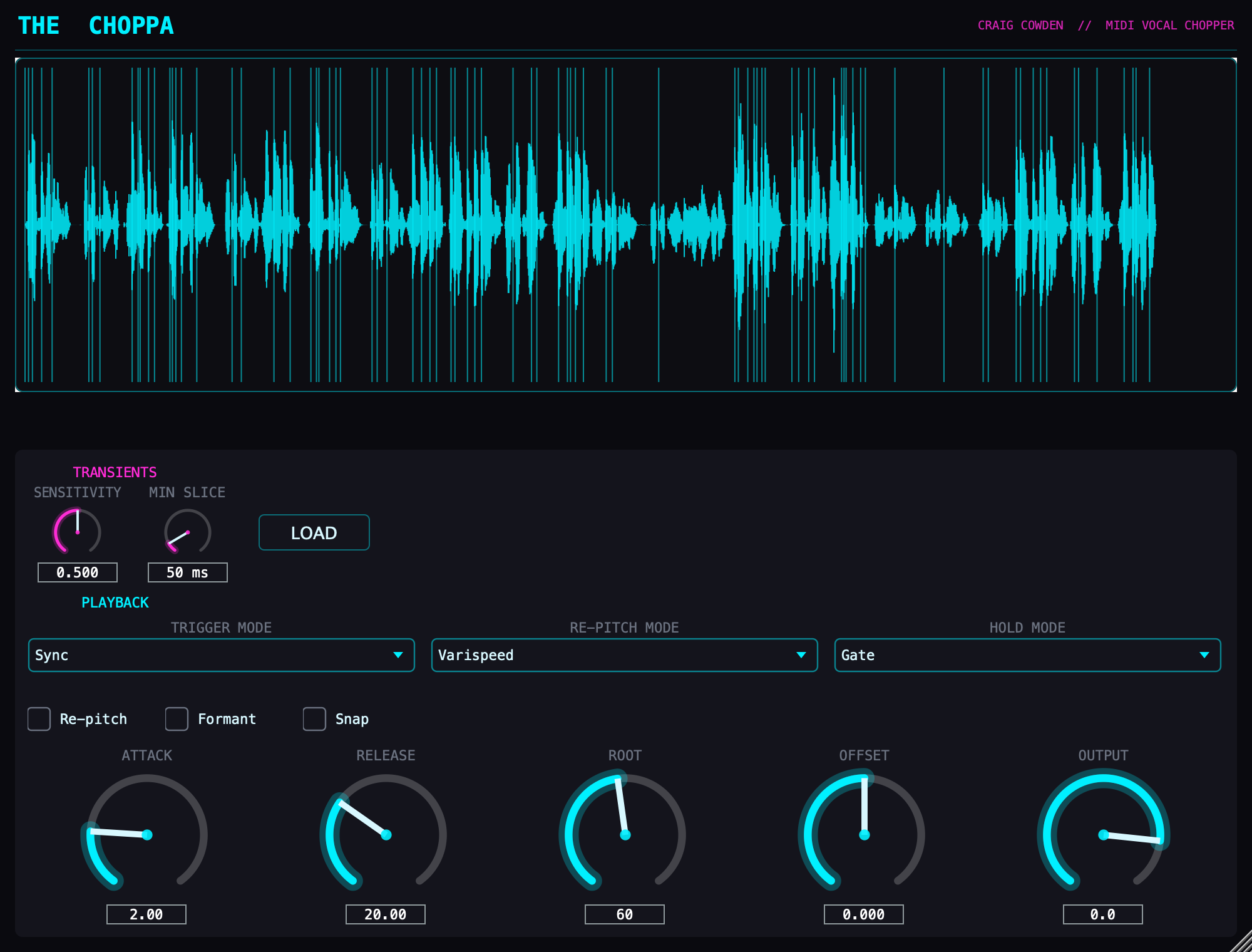 The Choppa plugin interface
