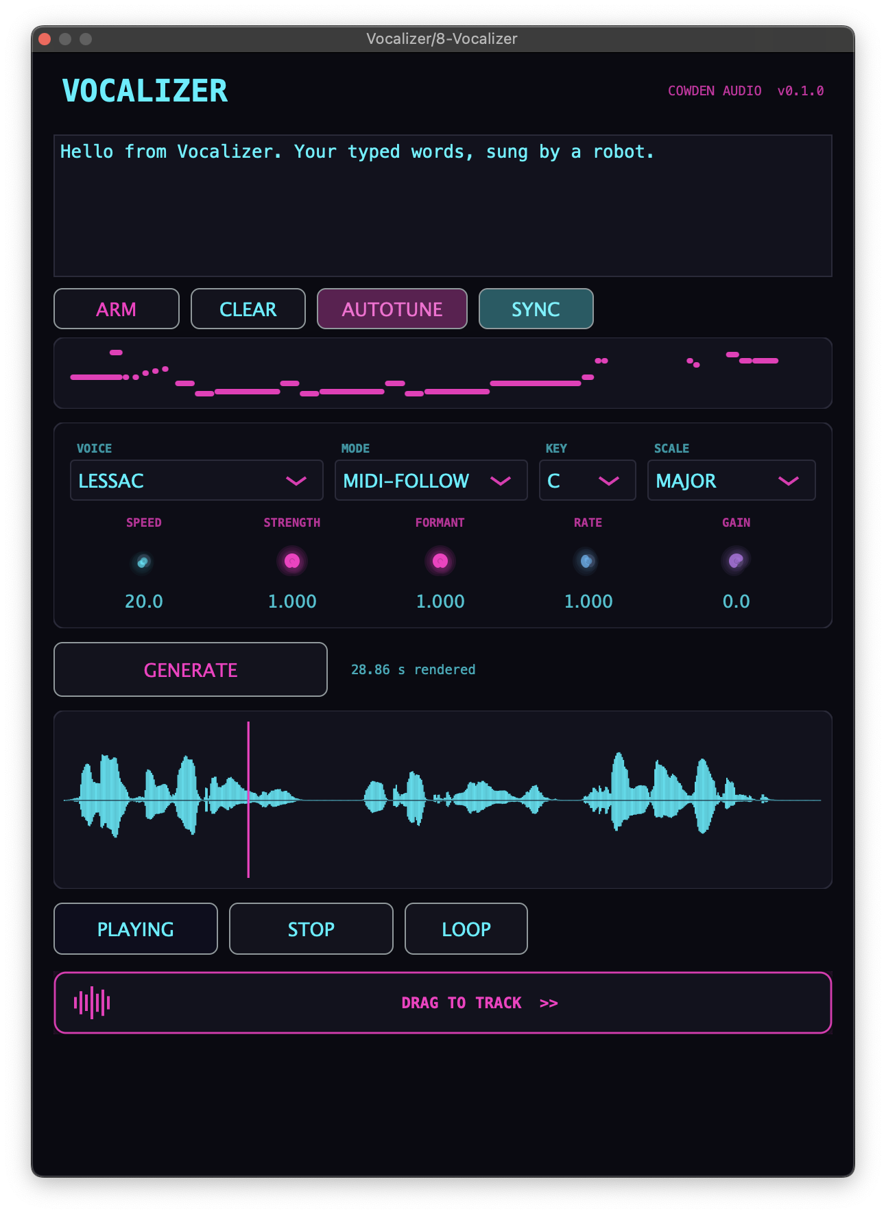 Vocalizer plugin interface